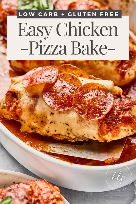 Indulge guilt-free with our easy Chicken Pizza Bake! This low-carb, gluten-free dish is bursting with flavor and requires minimal prep. Say hello to a delicious dinner solution the whole family will love! Dairy-free option included. Low Carb Recipes Chicken, Pizza Chicken Bake, Lazy Keto, Food Freedom, Chicken Dishes Easy, Creamy Chicken Soup, Keto Casserole, Dinner Favorites, Chicken Pasta Bake