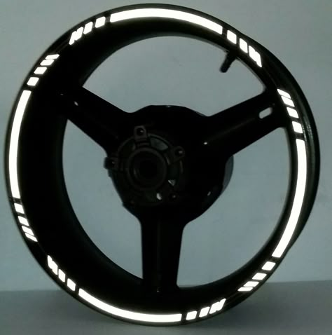 White Reflective Motorcycle Rim Stripes Wheel Decals Tape Stickers Car Bike Suv Bike Rim Stickers, Motorcycle Rim Design, Bike Rims Ideas, Bike Modified Stickers, Bike Stickering Ideas, Bike Stickers Design Motorcycles, Stickers For Bikes Motorcycles, R15 Modified, Bike Stickers Design