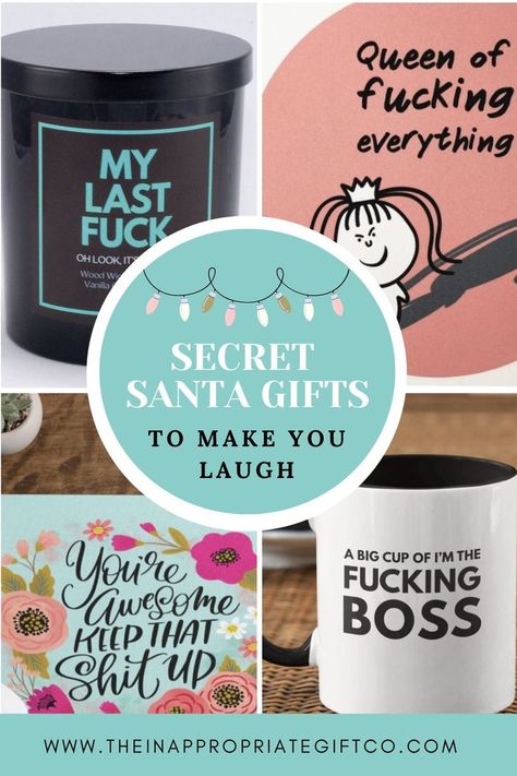 Have a laugh and enjoy a browse through this years curated list of inappropriate gift ideas for this years office secret santa. #makelifefunagain Inappropriate Gifts For Friends, Secret Santa Gift Ideas Funny, Bad Santa Gift Ideas, Secret Santa Funny Ideas, Secret Santa Messages, Kris Kringle Gift Ideas, Secret Santa Ideas, Funny Secret Santa Gifts, Office Christmas Gifts