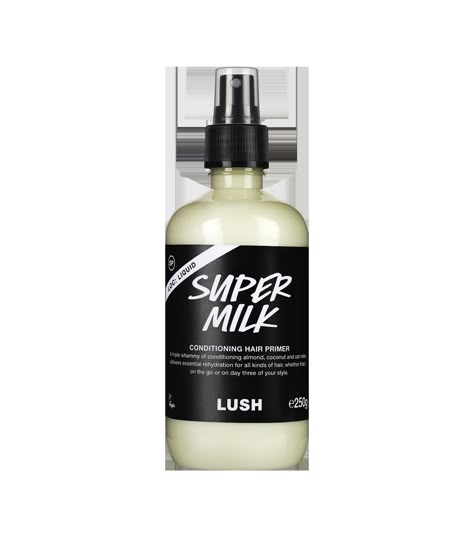 Super Milk Conditioning Hair Primer | LUSH Lush Super Milk, Lush Conditioner, Plastik Recycling, Afro Hair Care, Litsea Cubeba, Soften Hair, Xmas Wishlist, Vegan Hair, Super Hair