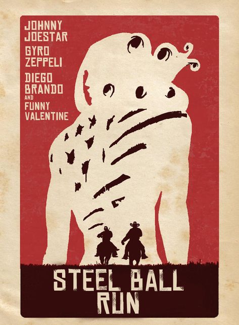 Steel Ball Run poster | JoJo's Bizarre Adventure | Know Your Meme Jojo Steel Ball Run, Jojo Shirt, Diego Brando, Steel Ball Run, Jojo Parts, Ball Run, Jojo's Bizarre Adventure Anime, Jojo Anime, Jojo Memes