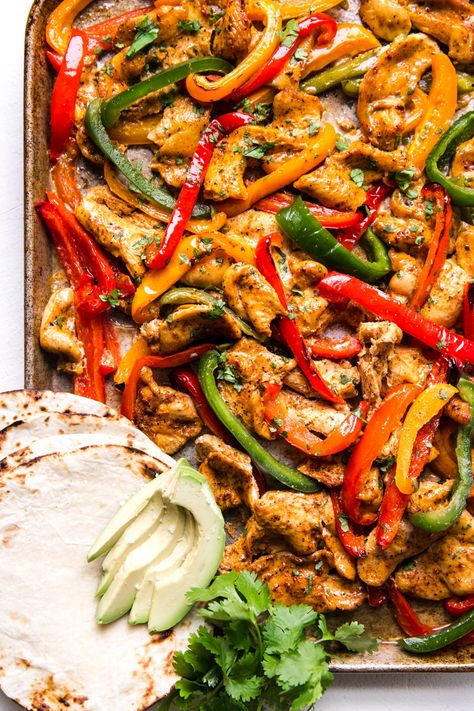 Freezer Chicken Fajitas by The Modern Proper Chicken Fajitas Crockpot Freezer Meal, Make Ahead Chicken Fajita Recipe, Freezer Ready Meal Prep, Make Ahead Chicken Fajitas, Freezer Meal Chicken Fajitas, Ready Made Freezer Meals, Frozen Chicken Fajitas, Freezer Chicken Fajitas, Rv Meals