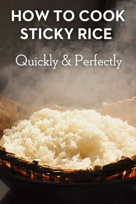 Sticky White Rice Recipe, Japanese Sticky Rice, Make Sticky Rice, Rice In A Rice Cooker, Sweet Sticky Rice, White Rice Recipes, Rice On The Stove, Dry Rice, Perfect Rice