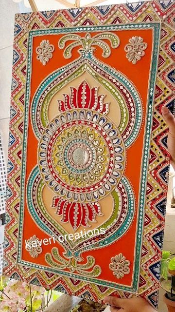 Art Mandala Design, Painted Mirror Art, Kutch Gujarat, Mural Art Design, Mosaic Art Diy, Mughal Art Paintings, Modern Art Canvas Painting, Lippan Art, Mandala Art Therapy