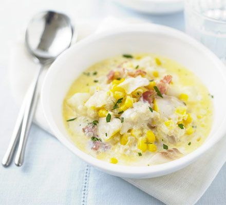 Haddock Chowder Recipe, Sweetcorn Chowder, Smoked Haddock, Potato Chowder, Bbc Good Food, Chowder Recipes, Bbc Good Food Recipes, Food Experiences, Food Shows