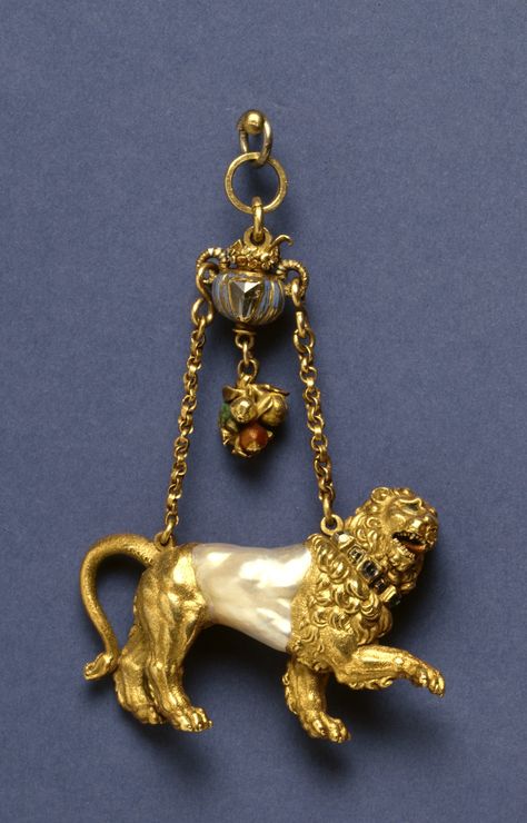 Full Size: Pendant with a Lion Baroque Jewelry, Ancient Jewellery, Lion Pendant, Historical Jewellery, Antique Pendant, Ancient Jewelry, A Lion, Old Jewelry, Animal Jewelry