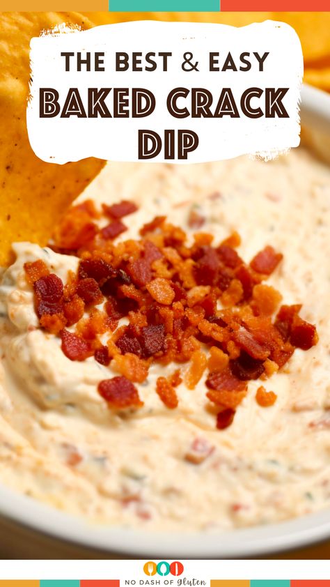 Baked Crack Dip Cream Cheese Cracker Dip, Dip Cream Cheese, Cream Cheese Snacks, Bacon Ranch Dip, Gluten Free Holiday Recipes, Cream Cheese Appetizer, Gluten Free Sides Dishes, Cabbage Casserole, Baked Bacon