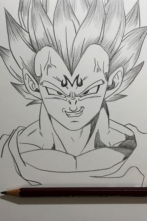 Draw Majin Vegeta from Dragon Ball https://youtu.be/UO55Pcssovo Drawing Dragon Ball Art, Vegeta Drawing Sketch, Majin Vegeta Drawing, Dragon Ball Z Drawings, Drawing Vegeta, Dragon Ball Drawing, Vegeta Drawing, Vegeta Majin, Draw Goku