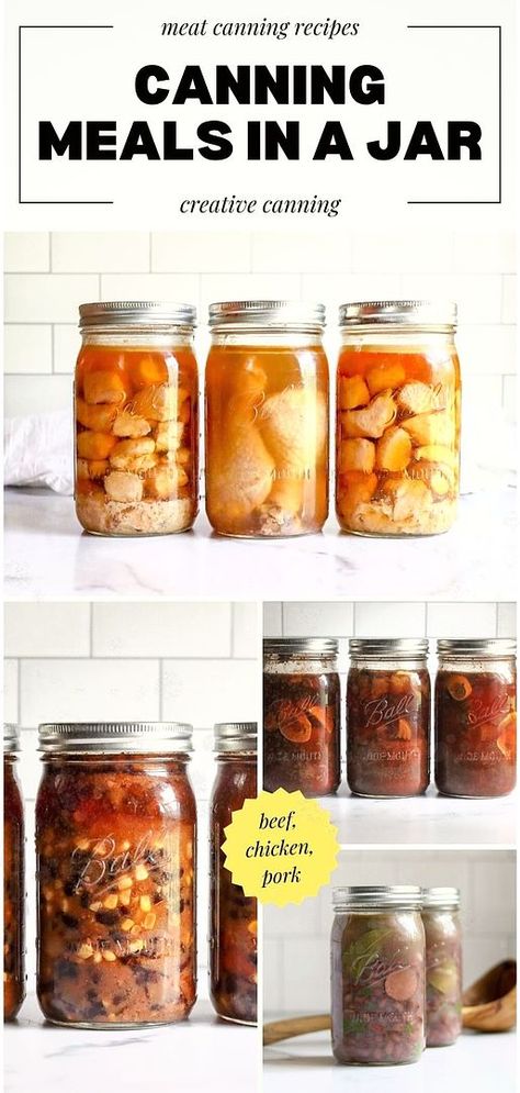 Immerse yourself in the art of canning meals in a jar. Explore a plethora of meat canning recipes, from the rich and savory sloppy joe filling to delightful baked beans. Every bite is a testament to home canning excellence. Find more meal canning recipes, pressure canning for beginners, and meat canning recipes at creativecanning.com Canning Meals In A Jar, Canning Pork, Canning Beef Stew, Meat Canning, Canning Meals, Pressure Canning Meat, Canning Soup Recipes, Canning For Beginners, Canning Beans