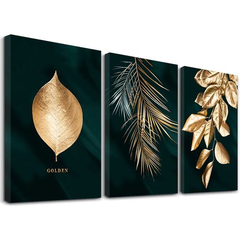 Gold Wall Decor, Nordic Wall Art, Nature Artwork, Stretched Canvas Wall Art, Framed Abstract, Gold Walls, Botanical Wall Art, Bathroom Wall Art, Art Abstrait