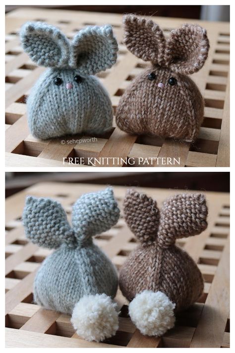 Knit Tumbling Bunnies Toy Free Knitting Patterns Rabbit Knitting Pattern, Knitted Bunnies, Bunny Knitting Pattern, Knitted Doll Patterns, Knitted Toys Free Patterns, Animal Knitting Patterns, Beginner Knitting Patterns, Bunny Crochet, Knitting Patterns Toys