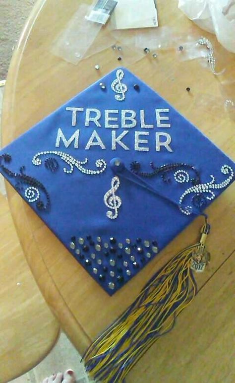 Marching Band Graduation Cap, Music Theme Graduation Cap, Music Grad Party Ideas, Music Graduation Cap Ideas, Music Major Graduation Cap, Music Grad Cap Ideas, Song Lyric Graduation Cap, Grad Cap Ideas Music, Music Graduation Party Ideas