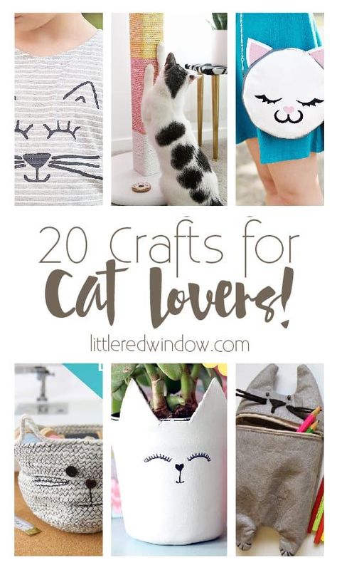 20 Crafts, DIYs and Projects for Cat Lovers! Cat Diy Crafts, Kat Diy, Cat Obsession, Cats Diy Projects, Cat Themed Gifts, Retro Baby, Work Diy, Cat Mom Gifts, Cat Crafts