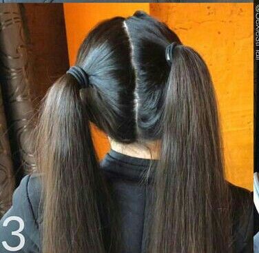 High Pigtails, Girl Hairdos, Piggy Tails, Pig Tails, Long Hair Ponytail, Roll Hairstyle, Long Silky Hair, Open Hairstyles, Long Hair Updo