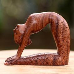 Mermaid Wood, Mermaid Sculpture, Mermaid Statues, Mermaid Figurine, Camel Pose, Mermaids And Mermen, Buy Wood, Wood Home Decor, Whittling