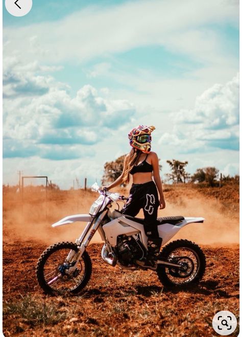 Dirt Bike Women, Dirt Bike Photoshoot Women, Dirtbike Photo Shoot, Motocross Photoshoot, Dirt Bike Photoshoot, Motorcross Girl, Women Dirt Bike, Women Motocross, Biker Girl Style