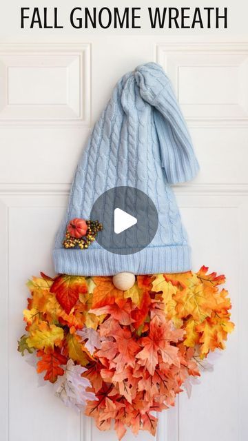 Fall Gnomes Diy How To Make, Fall Gnome Wreath, Gnome Wreath, Fall Gnome, Next Door Neighbor, Gnomes Diy, Fall Craft, Fall Crafts Diy, Next Door