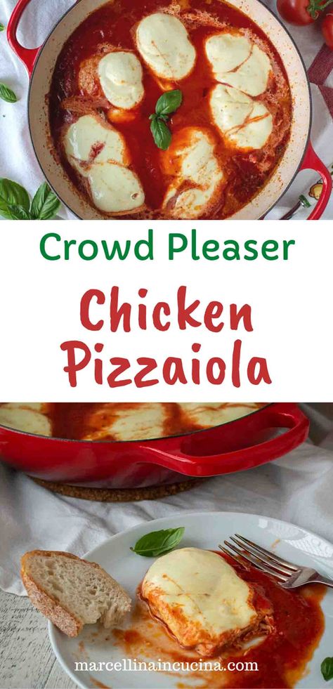 What’s not to love about Chicken Pizzaiola? Tender chicken, lots of sauce and gooey cheese are popular with almost everyone. If you’re looking for a chicken recipe for a family gathering or special occasion, then this will be perfect! #ChickenPizzaiola #Pizzaiola #ChickenPizzaiolaRecipe Pork Chop Pizzaiola, Chicken Pizzaiola, Chicken Breast Pizza, Chicken Breast Crockpot Recipes, Chicken Sauce Recipes, Crockpot Chicken Breast, Grill Chicken, Sicilian Recipes, Carb Foods