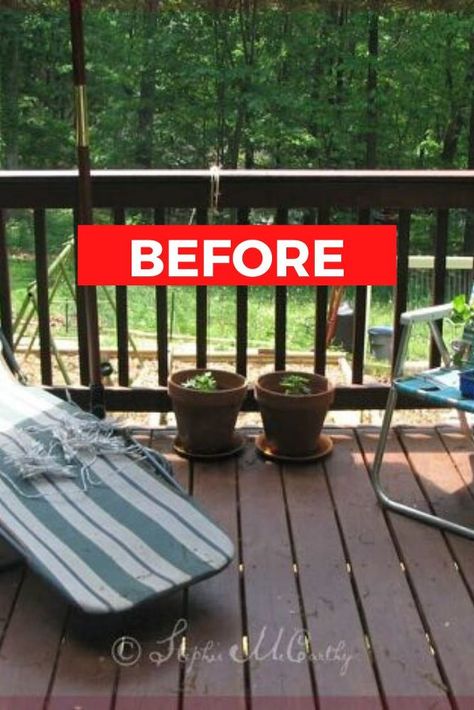 Are you looking for a creative and cheap back porch wood deck makeover? check out this before and after boho decor inspiration, perfect if your porch is made out of old wood, and even better if you have a small deck. #diy #deck #makeover #deckdecor | sponsored Fence Table, Accent Wall Entryway, Boho Decor Inspiration, Deck Diy, Diy Office Desk, Background Rose, Porch Wood, Deck Makeover, Deck Dining