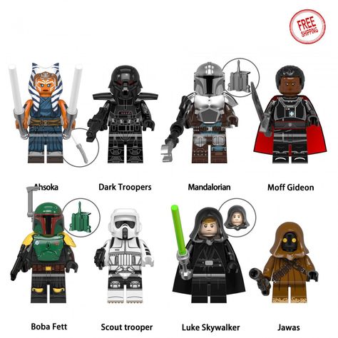 8+PCS+SET+Star+Wars+Minifigures+Mandalorian+Ahsoka+Dark+Trooper+Mini+figure+Minifigs+Custom+Bricks Moff Gideon, Star Wars Figurines, Star Wars Minifigures, Cars Birthday Party Disney, Star Wars Mandalorian, Star Wars Diy, Lego Store, Birthday Toys, Star Wars The Mandalorian