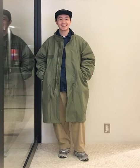 Parka Outfit Men, Japanese Americana, Parka Outfit, Fishtail Parka, Navy Baby, Mens Fashion Streetwear, Winter Fits, 가을 패션, Parka