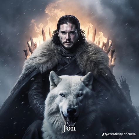 Jon Snow Targaryen, Got Tattoo, Jon Snow Art, Jon Snow Daenerys, Got Jon Snow, Fire Poster, Game Of Thrones Tattoo, Jon Snow And Daenerys, Old Warrior