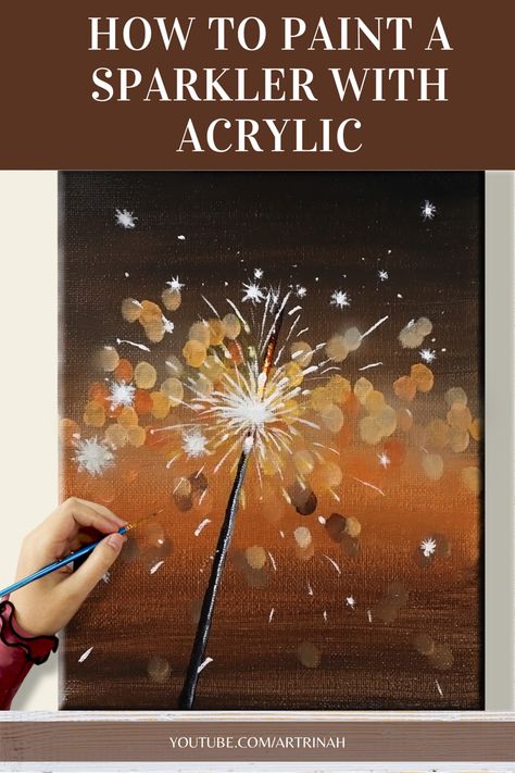 Acrylic Painting Fireworks, Bokeh Acrylic Painting, Firecracker Painting, New Year Painting Ideas Canvas, Sparkler Painting, New Years Painting Ideas, Bokeh Effect Painting, Birthday Acrylic Painting, New Year Painting Ideas