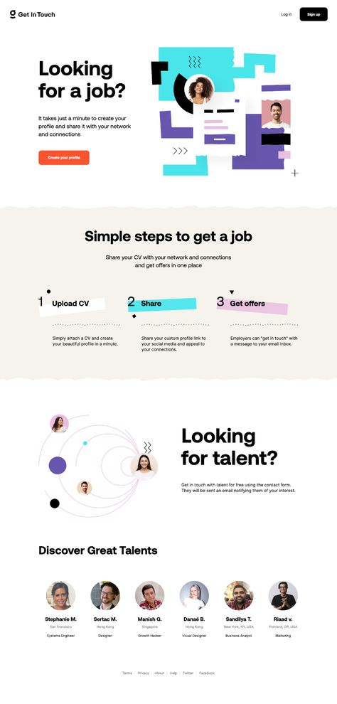 Get in touch landing page design inspiration - Lapa Ninja Landing Page Design Inspiration, Ui Website, Job Page, Recruitment Company, Websites Design, Creative Web Design, Web Design And Development, Portfolio Web Design, Recruitment Agencies