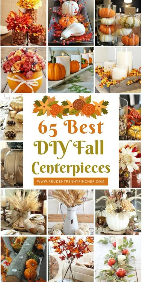 65 Best DIY Fall Centerpieces #Fall #FallDecor #FallCenterpieces #FallDecorIdeas #DIY #Thanksgiving #ThanksgivingCenterpieces #ThanksgivingDecor Diy Fall Centerpieces, Pumpkin Vase, Fall Table Centerpieces, Fall Centerpieces, Dekor Diy, Thanksgiving Diy, Diy Halloween Decor, Fall Thanksgiving Decor, Fall Deco