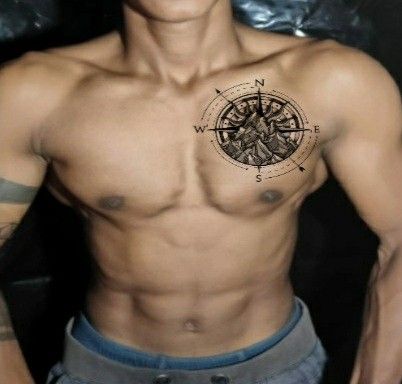 One sided One Side Chest Tattoo, Side Chest Tattoo, Chest Tattoo Men, Side Chest, Side Tattoos, Chest Tattoo, Compass Tattoo, Tattoo Images, One Sided