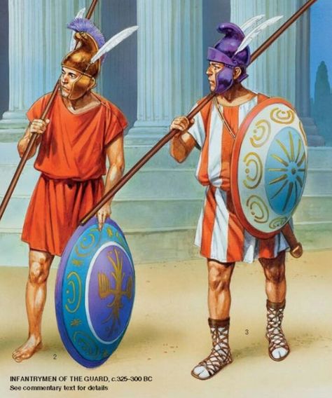 Hypaspists Ancient Macedonia, Greek Soldier, Punic Wars, Ancient Dress, Historical Warriors, Hellenistic Period, Historical Illustration, Greek Warrior, Ancient Warfare