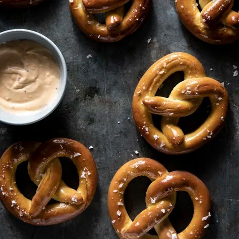 Pretzels with Cheese Dip Recipe - Magnolia Melted Cheese Dip, Maple Butter Recipe, Magnolia Table Recipes, Joanna Gaines Recipes, Magnolia Network, Pretzel Cheese, Homemade Pretzels, Cheese Dip Recipes, Pretzels Recipe