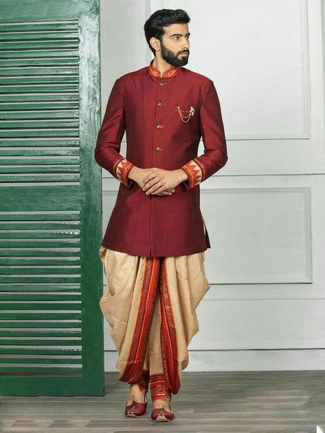 Wedding Dress For Boys, Men's Wedding Wear, Wedding Wear For Men, Dhoti Pants For Men, Indian Wedding Suits Men, Indian Groom Dress, Indian Wedding Clothes For Men, Stylish Men Wear, Kids Dress Boys