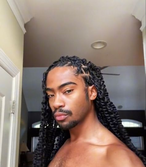 Black Men Straight Hair, Men Straight Hair, Mens Twists, Man Long Hair, Mens Twists Hairstyles, Hair Twists Black, Dread Hairstyles For Men, Twists Hairstyles, Hair Twists