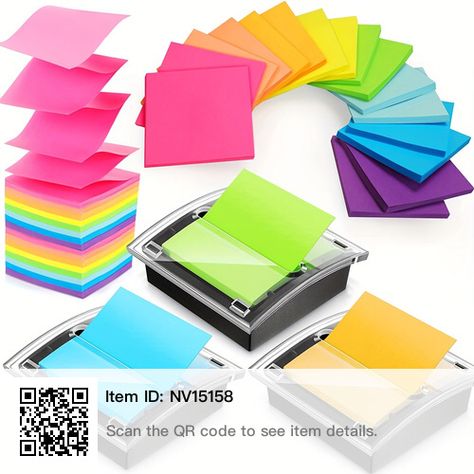 College Supplies, Memo Holder, Note Memo, Memo Pads, Note Holders, Desk Supplies, Fluorescent Colors, Notecard Set, Kawaii Stationery