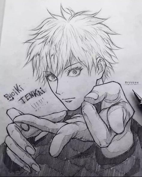 Anime Gojo, Anime Drawings For Beginners, Anime Face Drawing, Naruto Sketch Drawing, Naruto Sketch, Best Anime Drawings, Anime Boy Sketch, Anime Drawing Books, Cute Doodles Drawings