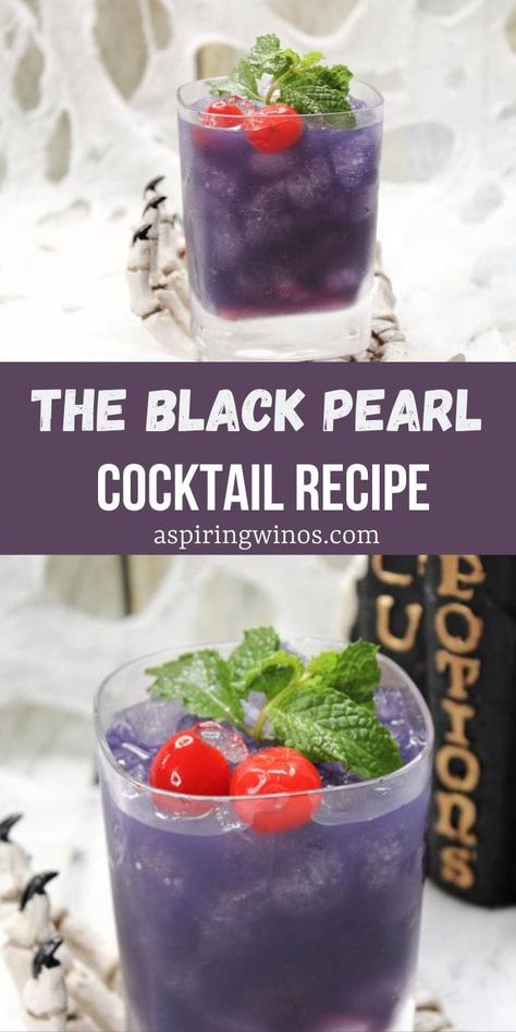 The Black Pearl Cocktail Recipe | Cocktail Recipes | Halloween Themed Cocktails | Vodka and Rum Cocktail Recipes | The Black Pearl #VodkaCocktails #RumCocktails #HalloweenCocktails #TheBlackPearl #CocktailRecipes Cocktail Recipes Halloween, Halloween Themed Cocktails, Black Widow Cocktail, Grape Cocktails, Black Vodka, Spiced Rum Cocktails, Healthy College Meals, Spooky Cocktails, Cocktails Vodka