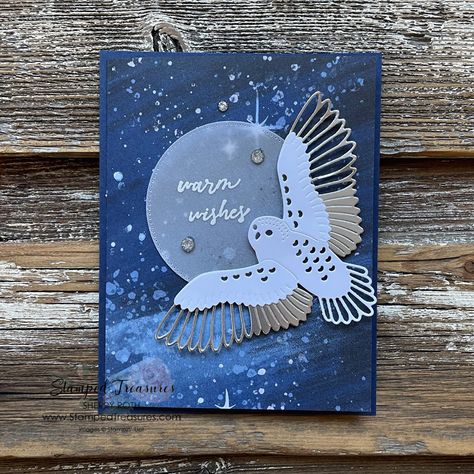 Winter Owls Stampin Up Cards, Winter Owls, Owl Christmas Card, Animals Cards, Christmas Greeting Cards Handmade, Cardmaking Tutorials, Owl Cards, Barn Owls, Winter Owl