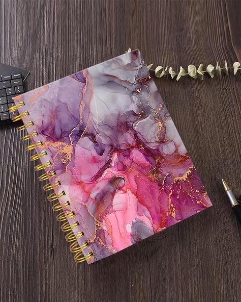 Pink Gold Marble, Cute Spiral Notebooks, College Ruled Notebook, Gifts Pink, Sparkly Makeup, Spiral Journal, Notebook Cover Design, Gift Boxes With Lids, Graphic Art Prints