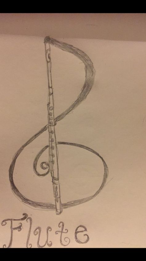 Flute treble Flute Sketch, Flute Drawing Easy, Music Art Drawing, Flute Drawing, Music Drawings, Big Canvas, Art Tools Drawing, Small Canvas Art, Art Tools