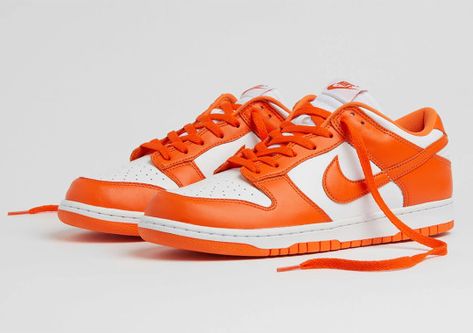 Orange And White Shoes, Nike Orange Shoes, Orange And Black Shoes, Orange And White Dunks Outfits, Orange Jordan Ones, Orange Low Dunks, Orange Shoes Aesthetic, Orange And White Dunks, Orange And White Outfits