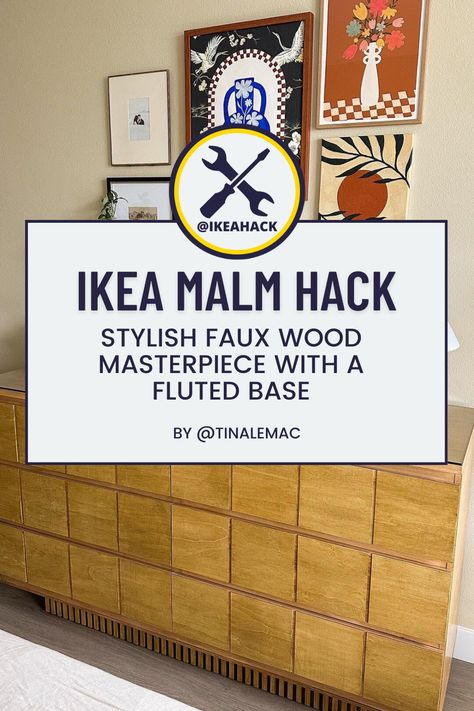 Ikea Dresser Hack, Malm Dresser, Ikea Dresser, Ikea Malm, Lulu And Georgia, Wood Pieces, Ikea Hack, Faux Wood, Wood Finish