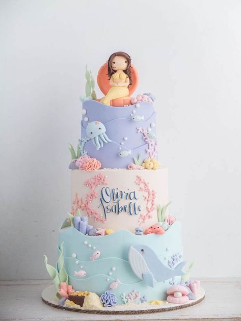 Mermaid Theme Birthday Party, Mermaid Birthday Cakes, Sea Cakes, Beach Cakes, Cake Studio, Mermaid Theme Party, Sea Birthday Party, Mermaid Parties, Mermaid Theme Birthday