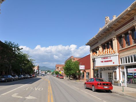 In Lewistown, Mont., A Creek Runs Under Main Street : NPR Lewistown Montana, Old Movie Theater, Rv Trip, Town Ideas, Soda Fountain, Old Movie, Thrill Ride, Street Names, Business District