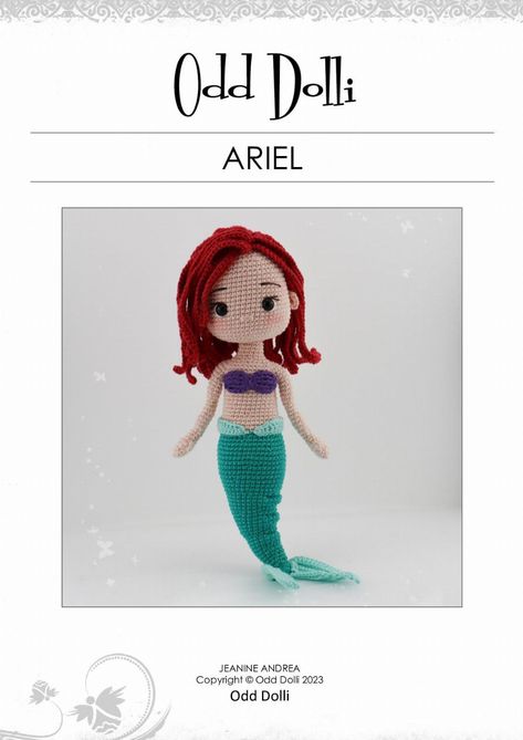 ARIEL JEANINE ANDREA crochet pattern Elsa Coloring, Disney Crochet, Disney Crochet Patterns, Ariel Doll, Crochet Disney, Baby Doll Pattern, Crochet Amigurumi Free Patterns, Crochet Amigurumi Free, Textile Arts