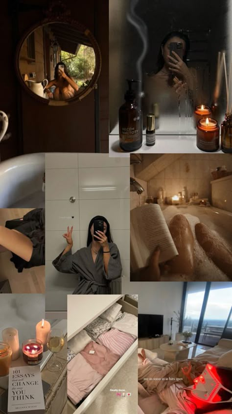 Cozy Night Routine 🛁🎀💅🏾 Cozy Night Routine, Routine Aesthetic, Cozy Night, Night Routine, Diet, Collage