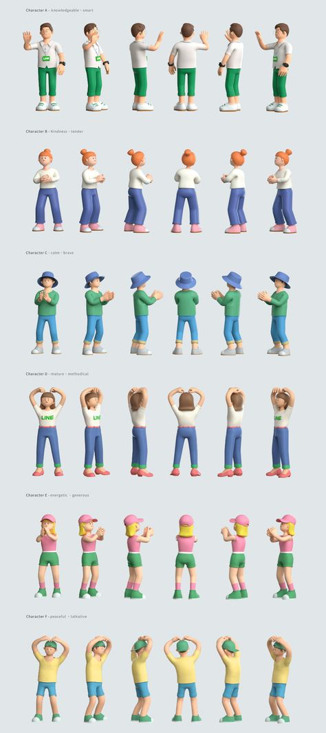 Blender Character Design, Simple Character Illustration, Simple Character Design, 3d Illustration Design, Blender Character, Line Character, 3d People, 3d Karakter, Ui Ux 디자인