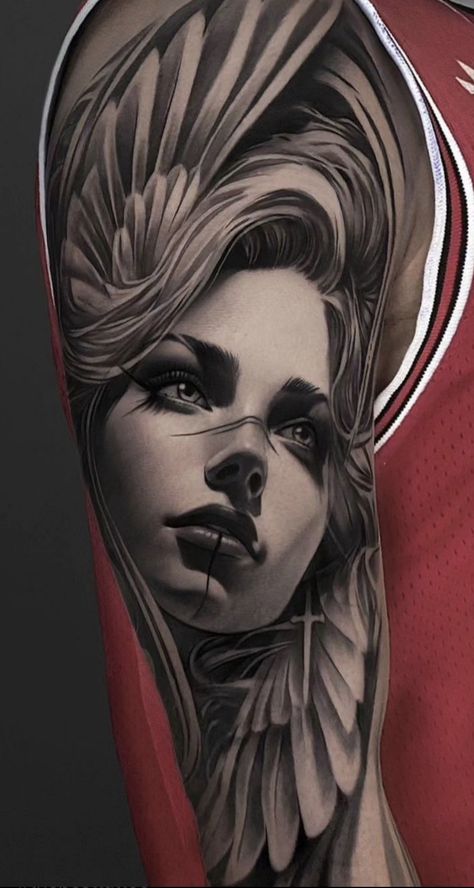 Face Tattoo Design, Headdress Tattoo, Animal Sleeve Tattoo, Chest Piece Tattoos, Leg Tattoo Men, Human Canvas, Pin Up Tattoos, Tattoo Project, Book Tattoo