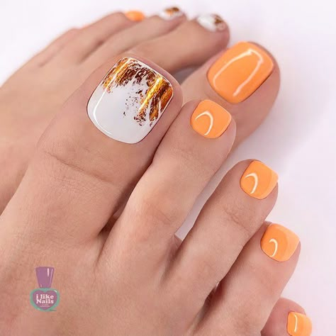 Autumn Toenails, Fall Toe Nail Colors Pedicures, Autumn Toe Nails, Coral Toe Nails, Fall Toe Nail Designs, Orange Toe Nails, Fall Toe Nails, Toenail Art Designs, Fall Toes