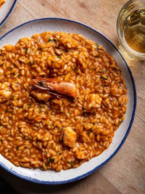 Pasta Pan, Shrimp Risotto, Risotto Recipe, Shrimp And Rice, Frozen Shrimp, Main Dish Salads, Risotto Recipes, Just Cooking, Shrimp Recipes